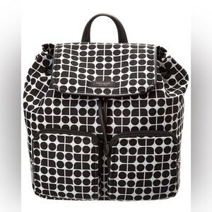 NEW Kate Spade Black and White Jacquard Fabric Backpack